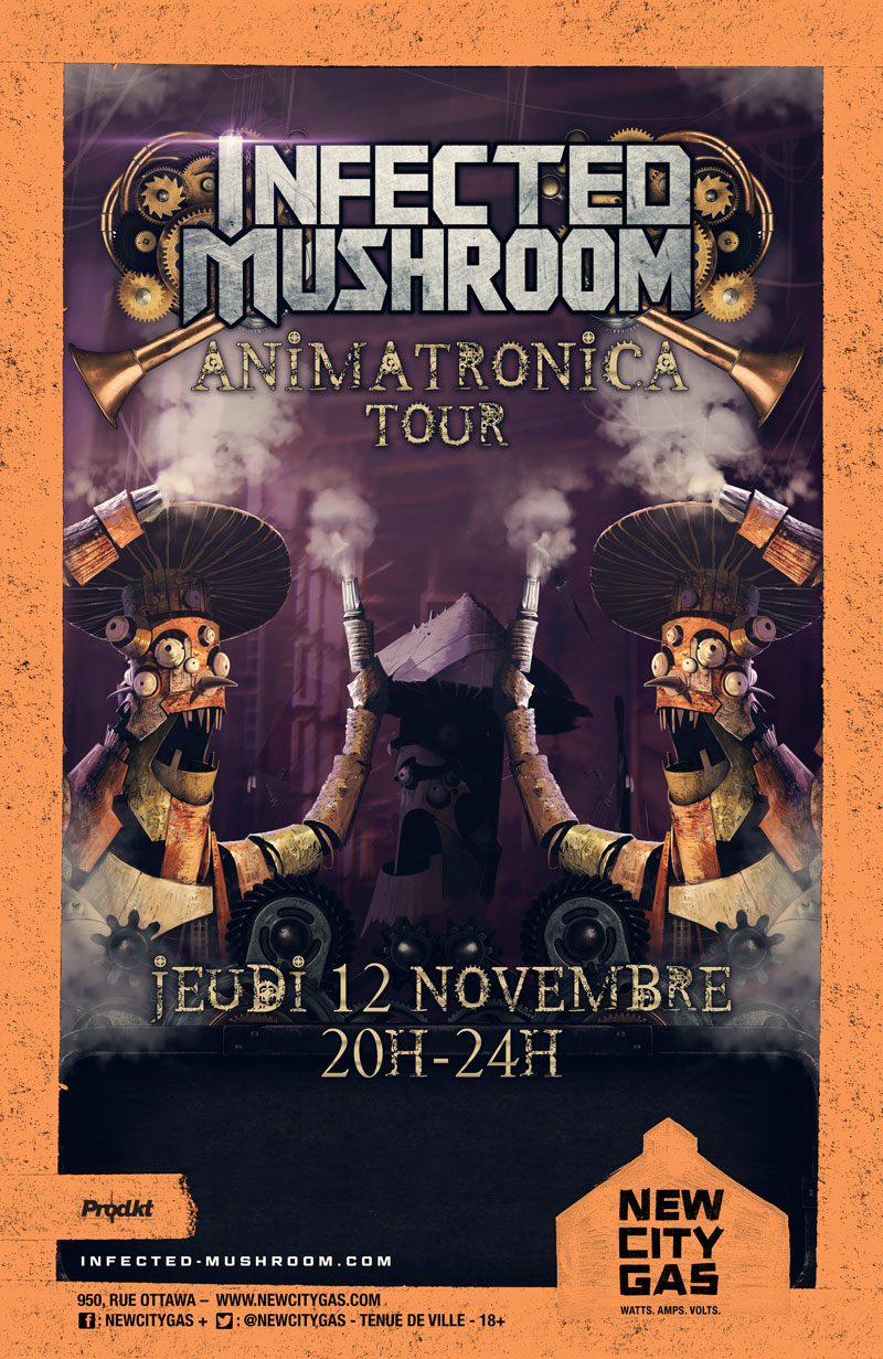 Infected Mushroom au New City Gas | Jeudi 12 Novembre | 20h - 24h