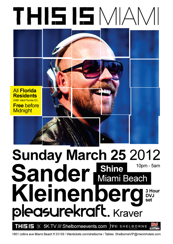 SANDER KLEINENBERG,SHINE @ THE SHELBORNE SOUTH BEACH